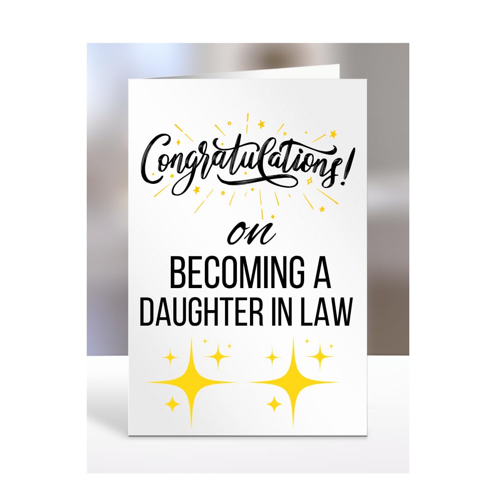Congratulations on becoming a Daughter In Law card, Gifts for Men, Women, Presents for Christmas, A5-79_64 โ image 1