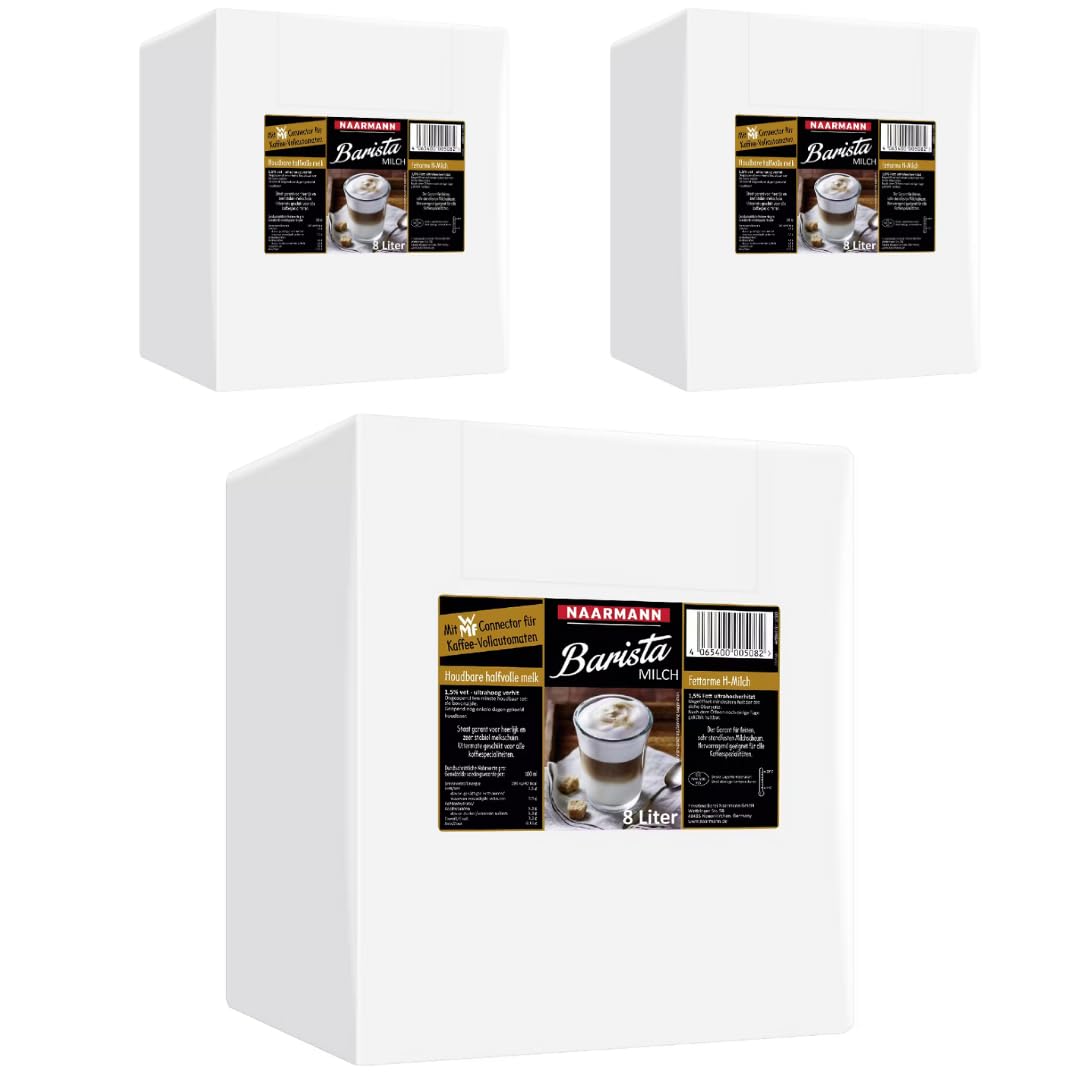 Mit Pufai Grocery, Naarmann Barista fettarme H-Milch mit WMF Conector 1,5% Fett Barista Milch 8000 milliliter X 3 STÜCK