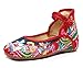GBBNZB Womans Blumen Bestickte Stoffschuhe Keil-Chinesische Schuhe,38