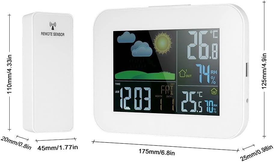 Temperature Hygrometer for Home and Indoor Precision Baby Room Thermometer Living Room Color Screen Weather Clock Alarm Clock