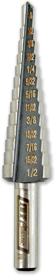 IVY Classic 09002 6-Hole Step Drill Bit, 3/16" - 1/2", 1/16" Increments, 1/Card