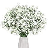 Woltoy 9 Stück Kunstblumen Wie Echt, Weiß Schleierkraut Künstlich, Füllmaterial Künstliche Blumen für Brautstrauß, Gestecke und Bastelbedarf