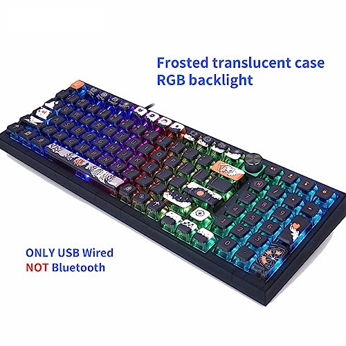 Image of MOLGRIA SKYLOONG GK980 98-Key RGB Backlit Gaming Keyboard with Side Transparent Pudding Keycaps, Hot Swappable Red Mechinery Switches, Type C Wired Knob Mechanical Keyboard for Win /Mac OS