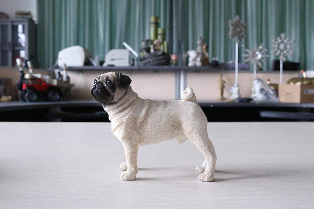 YNIYUJKL Centerpiece Tabletop For Gift Figurine Animal Statue Ornaments,For Home Deco Pug Pug Simulation Animal Dog Model Starling Car Decoration Crafts Pink