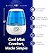 Vicks Filter-Free Ultrasonic Humidifier, Recommended by Pediatricians*, 1.2 Gal Ultrasonic Cool Mist Humidifiers for Bedrooms & Kids Rooms, Works with Vicks VapoPads