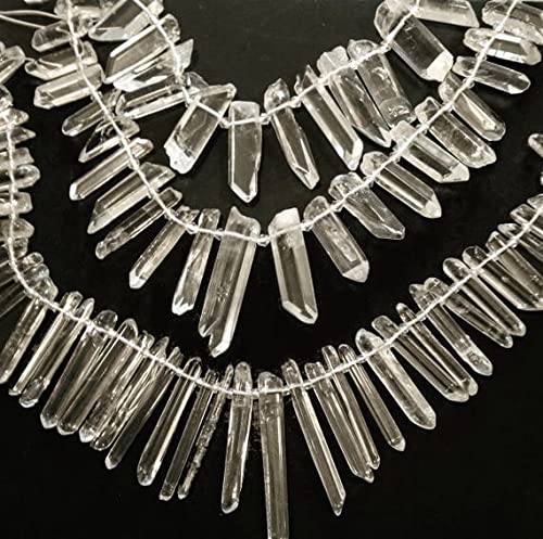 Pointes de quartz authentiques LKBEADS pierres naturelles percées de 17 à 48mm