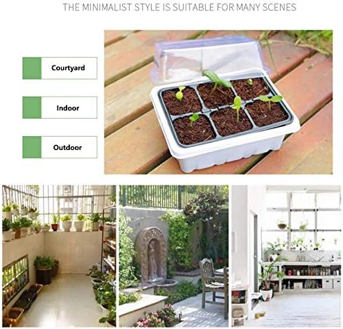 MOECSHSY 5 Pack Seed Trays with Lids 60 Cells Plant Germination Trays Sowing Seed Trays Greenhouse Staging Potting Tray Planting Seedling Trays Propagators for Plants Seedling Propagation Germination - Image 3