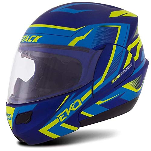 Pro Tork Capacete Attack Evo Fosco 58 Azul/Amarelo
