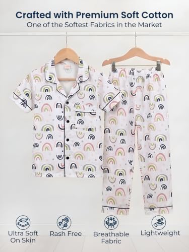 Image of POLKA TOTS 100% Pure Cotton Half Sleeve Night Suit for Kids, Girls & Boys | Cotton Pyjama Set | Unisex Night Dress for Children | Night Suit for Girls |Sleepwear for Kids | Winter Night Dress for Boys