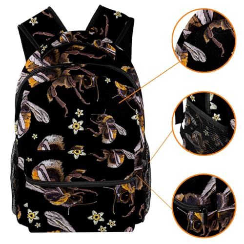 Sac de voyage décontracté fleurs et bourdons pour weekends et cours - 3