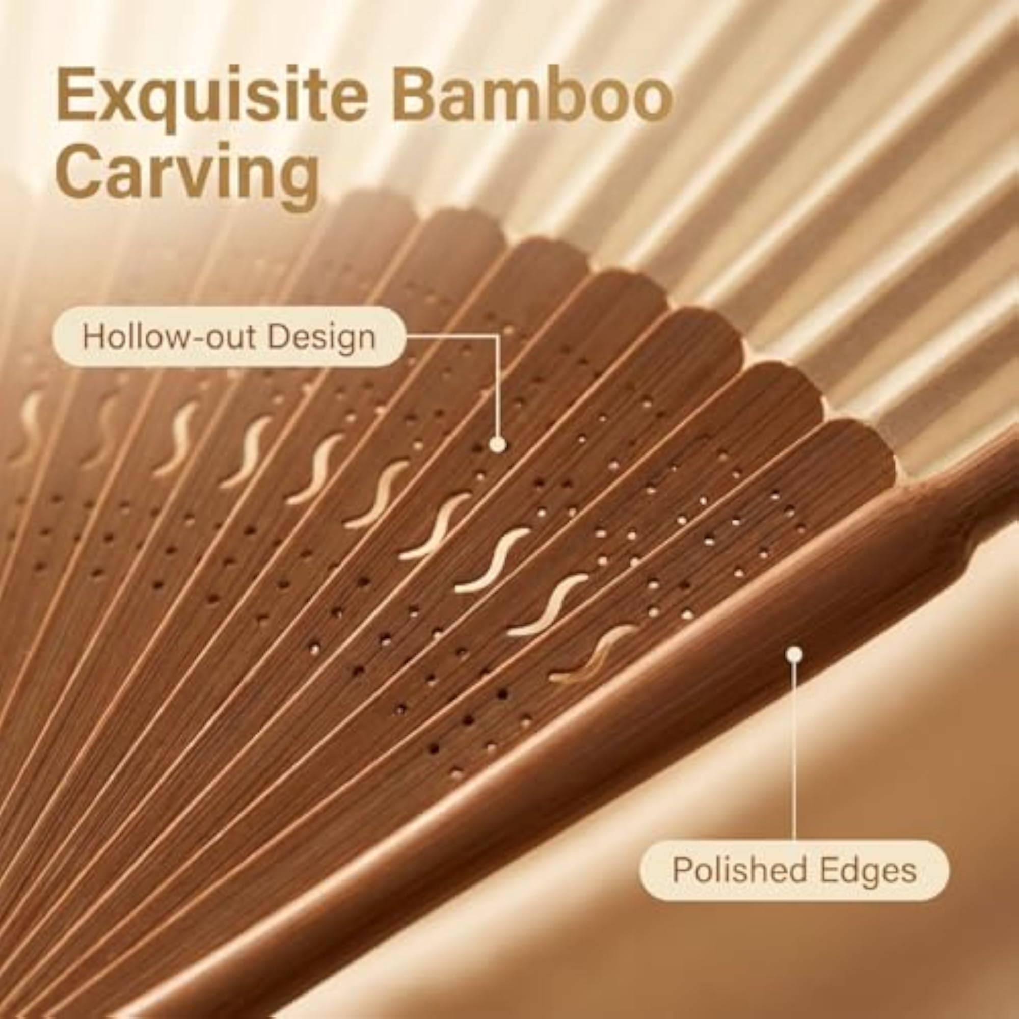 Vintage Bamboo Silk Hand Fan, Elegant Design