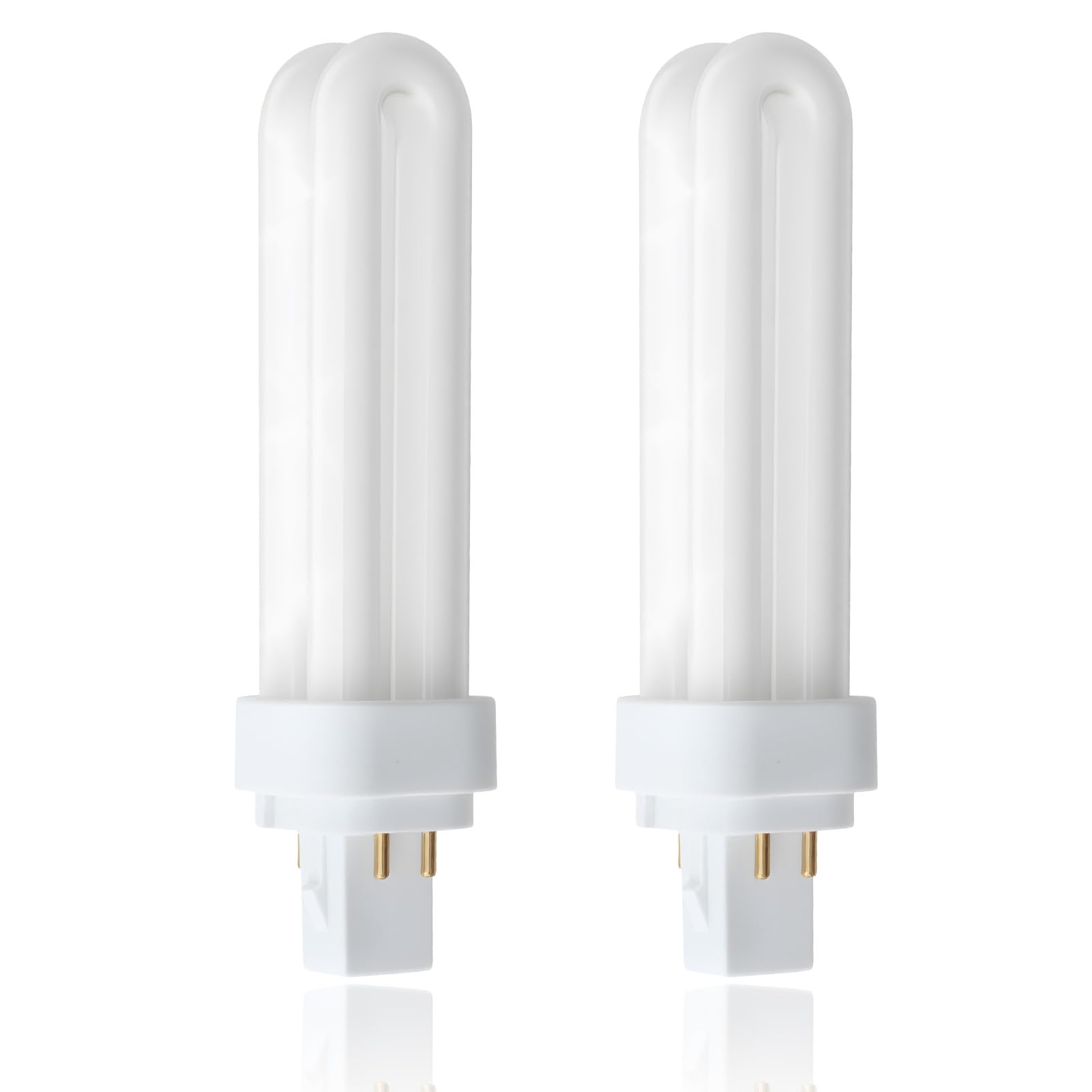 2 Pack Compact Fluorescent Lamp 1200LM 4000K Natural White PLC Light Bulbs 4 Pin 220V 18W G24q-2 Bulb 2U Double Tube Energy Saving Lamp Non-dimmable for Kitchen Porch Corridor Bathroom Office Living