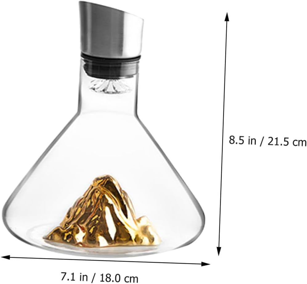 Veemoon Crystal Wine Decanter 1500ml -inspired Design Fast Handheld Wine Aerator Pourer for Home Dining and Entertaining