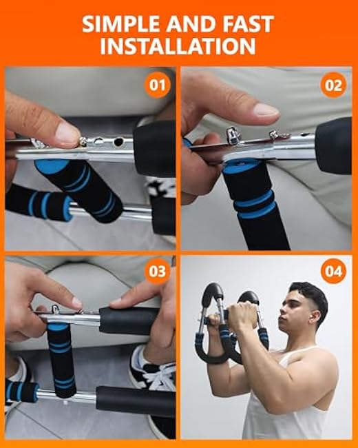 Twister Arm Trainer, Adjustable Resistance Spring Workout Bar for Chest, Arms, Shoulders and Forearms Muscle Training, Portable Home Fitness Equipment, Upper Body Strength Trainer