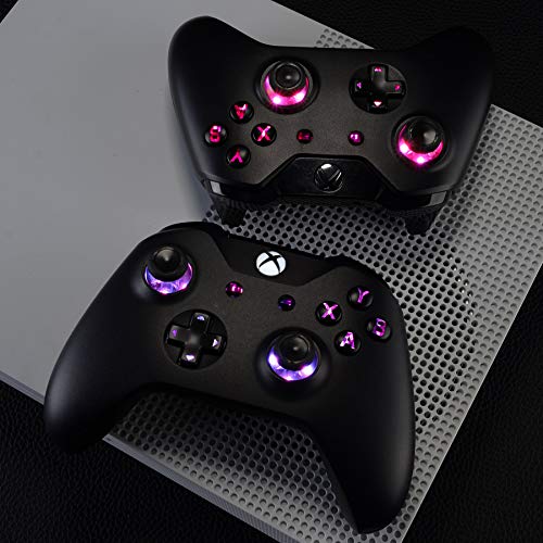 Extremerate Multi-Colors Luminated D-Pad Thumbsticks Start Back Abxy Buttons (Dtf) Led Kit For Xbox One Standard, Xbox One S X Controller With Black Classical Symbols Buttons - Controller Not Included #TOP4