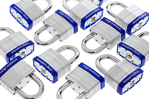 Pack of 48, 50mm Heavy Duty Padlocks Keyed Alike Set, Short Shackle Laminated Padlocks Keyed Alike Commercial Grade Multiple Padlocks Set Padlocks with Same Keys Life Time Warranty (48)