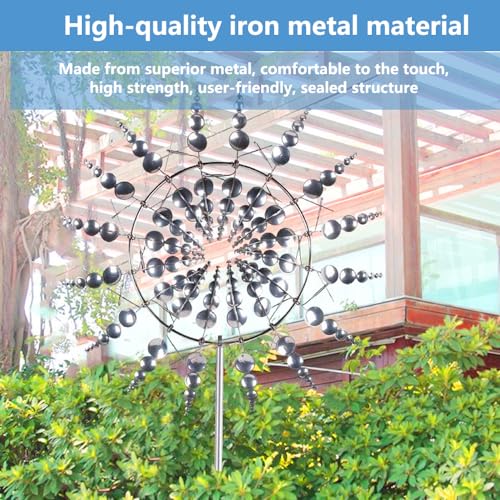 Logfaadcoi SILVER 1 Metal Windmill,3D Sunflower Magic And Uniqu Wind Dynamics Spinner thumb #3