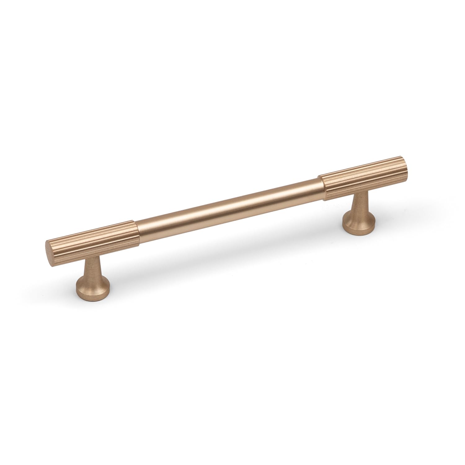 Handle & Home Gold Brass 128Mm Brushed Brass Reeded Cabinet Handle – Modern Kitchen Drawer & Cupboard Pull