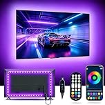 DTQJ TV LED Lights, 4m USB Strip Lights Backlights for 43-55 inch, LED TV Lights with Remote, Bluetooth APP Control Colour Changing & Music Sync, USB Powered for Hoom Gaming Room Decor