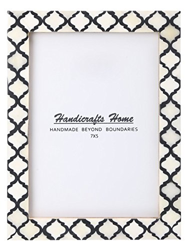 Handicrafts Home Picture Photo Frame Moorish Damask Moroccan Art Inspired Vintage Wall Décor Frames - 5X7, Black & White #TOP9