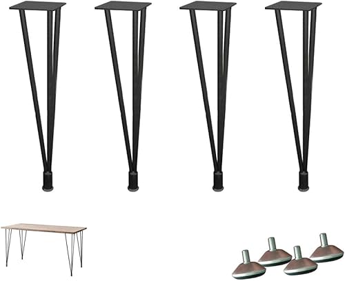 Miniatura 8 de Patas de metal ajustables para muebles de bricolaje, 3 barras de mesa, ajustable de 0 a 0.394 in, para escritorio, mesa de ordenador, armario de