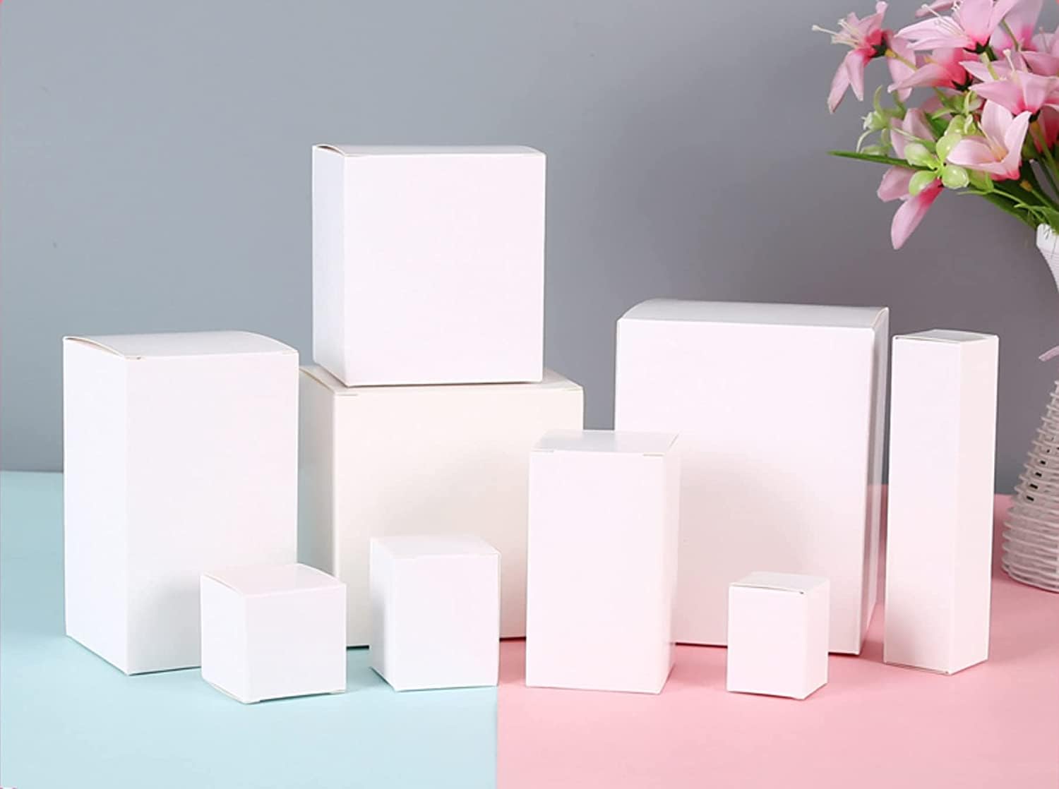 Red Dot Gift® Pack Of 50 White Paper Box Present Packaging Wrap For Gift-Giving (White, Height 8 * 8 * 8cm)