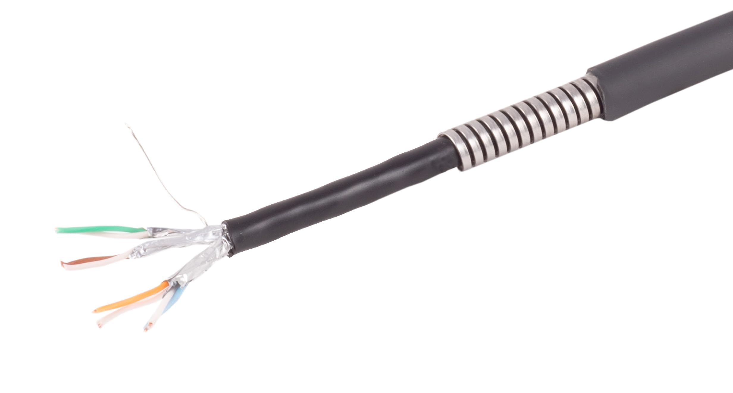 1aTTack.de - 1 X 15m Cat6a Netzwerkkabel FLEX ARMOR mit Edelstahl Armierung, extrem robust und flexibel, trittfest, geeignet für Kameratechnik, Lichttechnik, Bühnentechnik etc. Grau