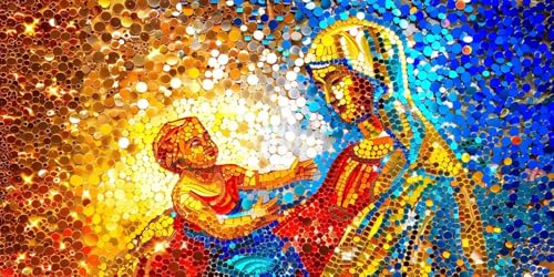 Diamond painting Vierge Marie kit 5D - Peinture diamant point de croix XXL pour décoration