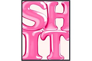 Pink Retro Preppy Funky Wall Art for Bathroom