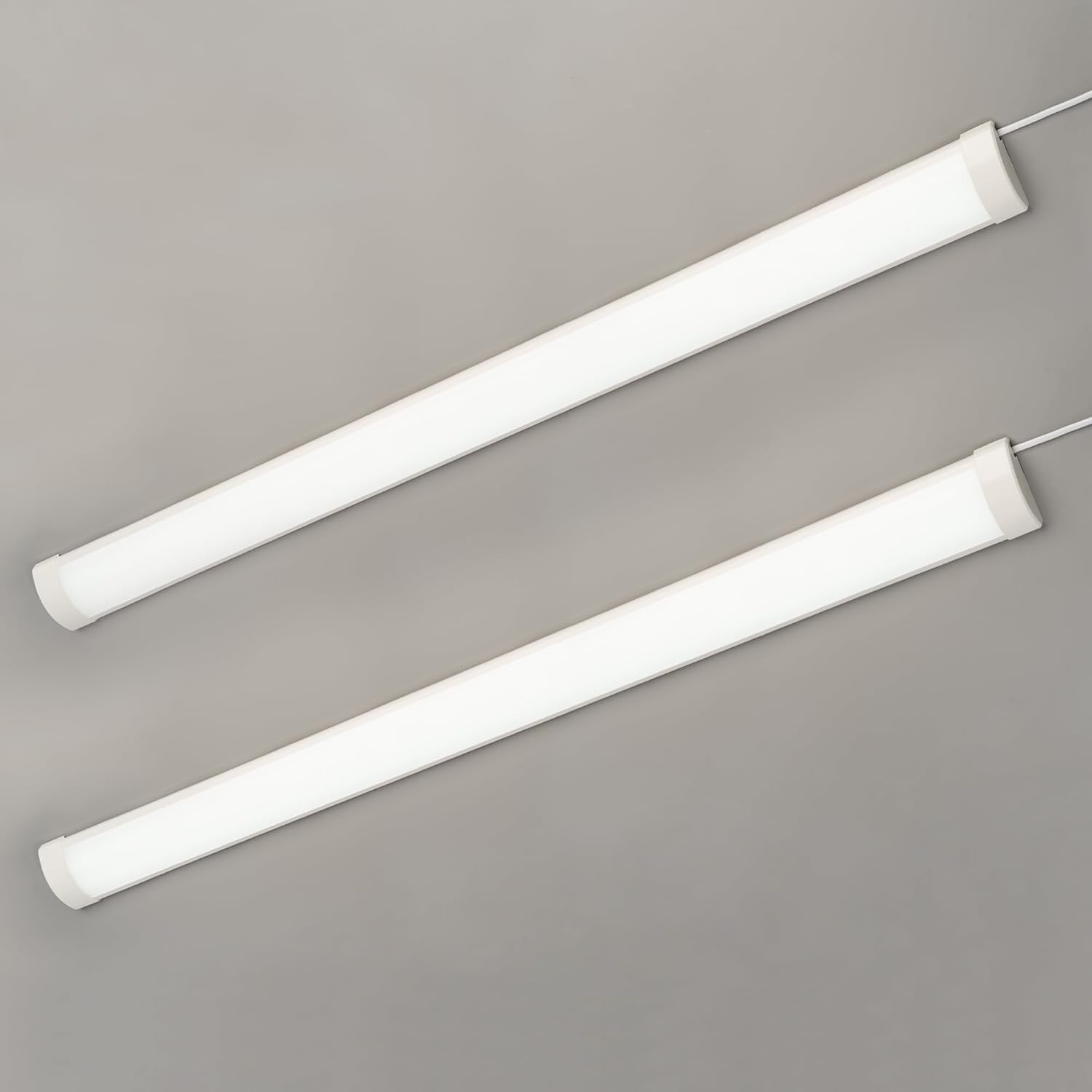 Qsmile LED Batten Light 4FT (Pack of 2) 1.2m, 32W 3550lm Cold White