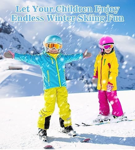 MoKo Toddler Mittens Snow Gloves - Warm Coral Fleece Toddler Gloves with Linking Buckles Waterproof Non-Slip Ski Gloves Snow Mitten for Skiing Snowboarding Outdoor Activities 7 51fPae6RcqL. AC