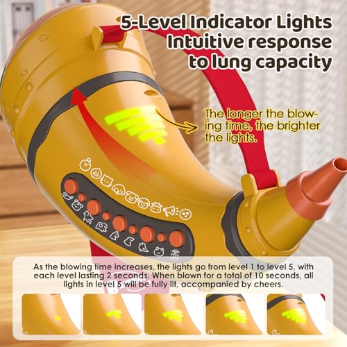Animal Caller Toys for Kids Toddlers, Hunting Toys with 2 Modes 30 Realistic Animal Sounds, Outdoor Discovery Play with 8\" Horn and 5-Level Lights, Early Learning Animal Toys for Boys Girls Ages 3+