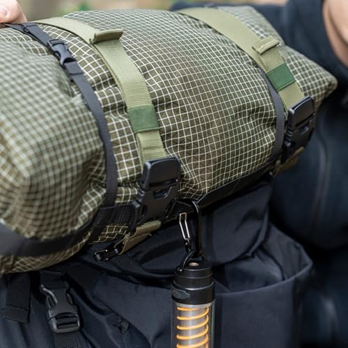 Mochila impermeable ajustable bolsa de expansión riñonera verde militar para pesca 6