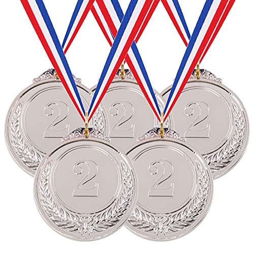 Médailles de prix en argent Hilitchi avec ruban pour vainqueur lot de 5 pièces