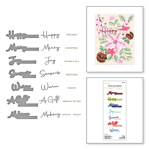 Spellbinders Christmas Die & Glimmer Sentiments Hot Foil Plate & Die Set from the Classic Christmas Collection - Image 2