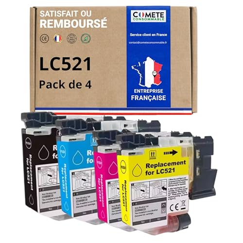Cartouches Brother LC521XL COMETE pour imprimante DCP-J1260W DCP-J1310DW