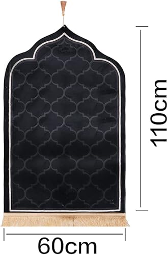 Miniatura 3 de Alfombra de oración musulmana de franela islámica portátil para oración musulmana, plegable, alfombra islámica turca impresa con borlas, ligera,