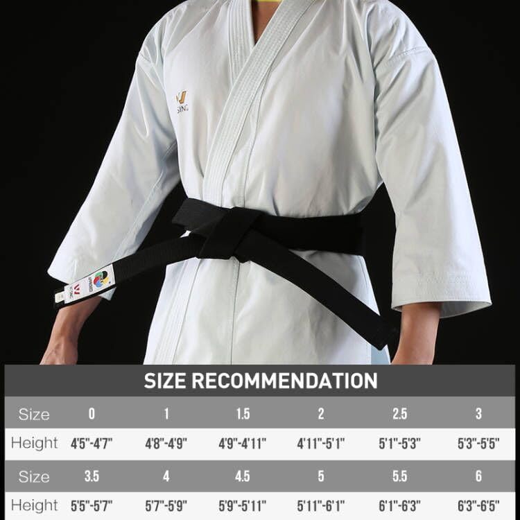 WESING Karate Belt WKF Approved for Karate Competition Black Red Blue Belt Martial Arts(Blue, Size 1.5)