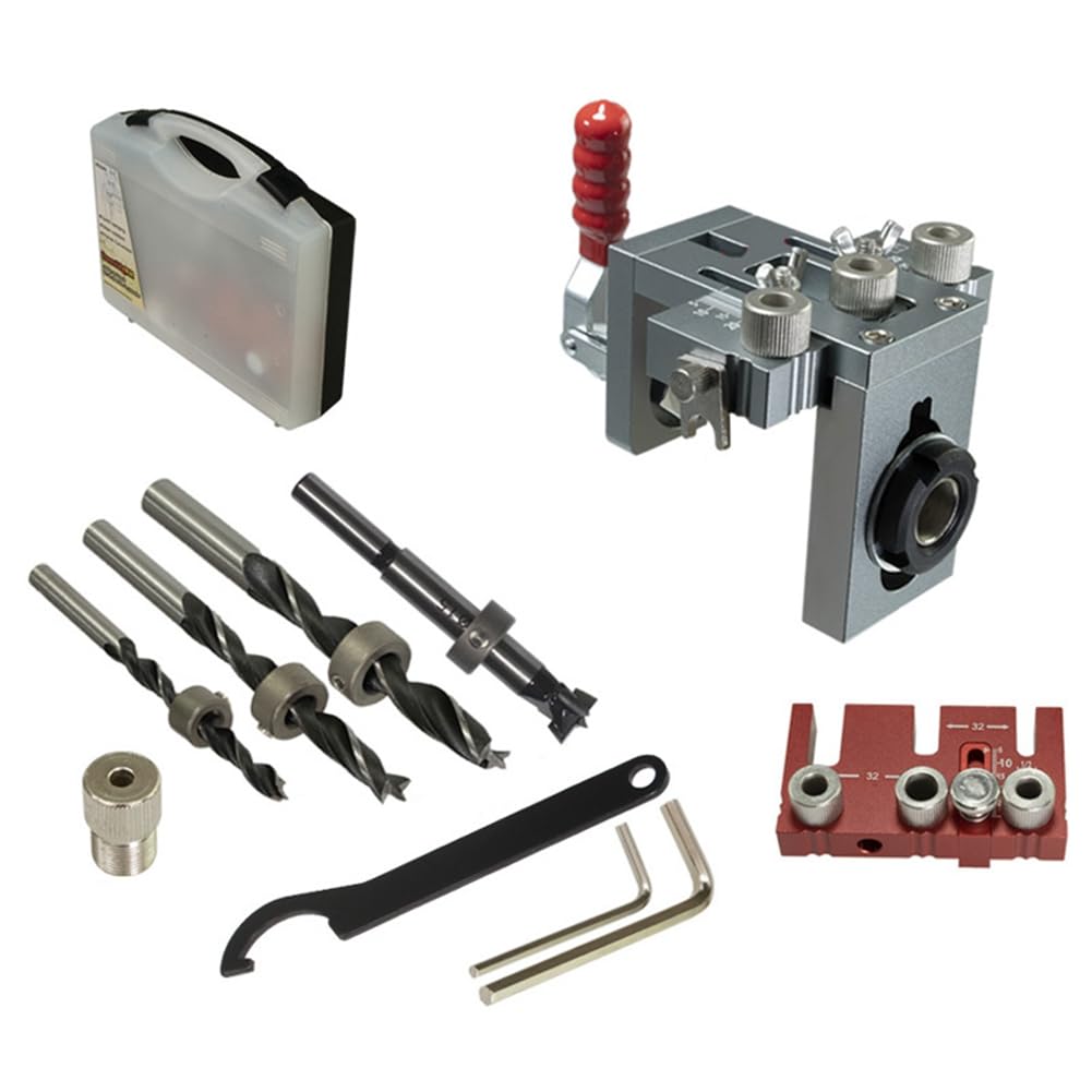 ASerZenith Woodworking Dowelling Jig Kit Adjustable Wood Drilling Guide Puncher Locator Wood Hole Opener Carpentry Diy Tools Easy Install