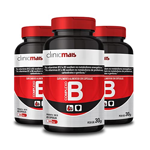 Kit 3 Complexo B 500mg Chá Mais 60 cápsulas