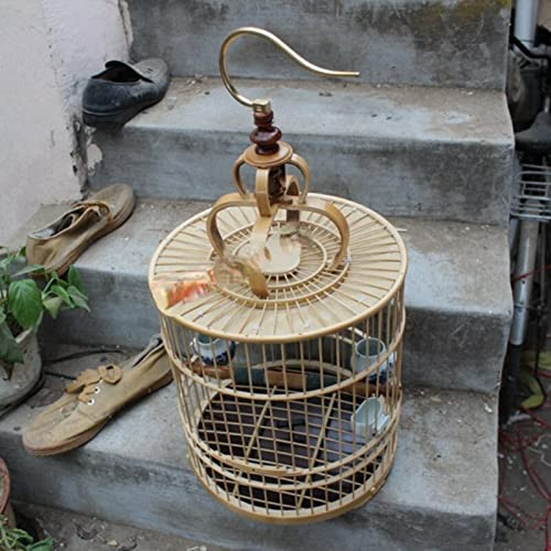 Vogelkäfige Handgemachte Bambushaut Vogelkäfig Komplette Bambus Vogelkäfigzubehör Züchtungskäfig Vogelbedarf(Style 1)