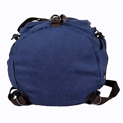 BAOSHA Canvas Weekender Travel Duffel Backpack Hybrid Hiking Rucksack Laptop Backpack for Outdoor Sports Gym HB-26(Blue)