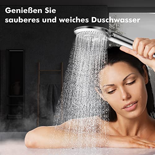 Duschkopf Mit Filter 15 Schichten - Hochdruck Handbrause Mit 4 Strahlarten