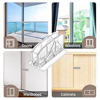 Sliding Door Lock Window Locks - 2 Pack Sliding Glass Door Lock for Child Safety Closet Door Security Locks for Kids Home Security Door Lock Safety Childproof for Inside Flip Door Latches Bar Stopper