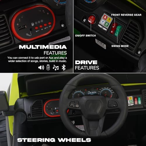 Image of Baybee Bumpy 4x4 Battery Operated Jeep for Kids, Ride on Toy Kid Car with RGB Windshield Light & Music | Baby Big Battery Cars | Electric Jeep Car for Kids to Drive 2 to 6 Years (Fluorescent Green)