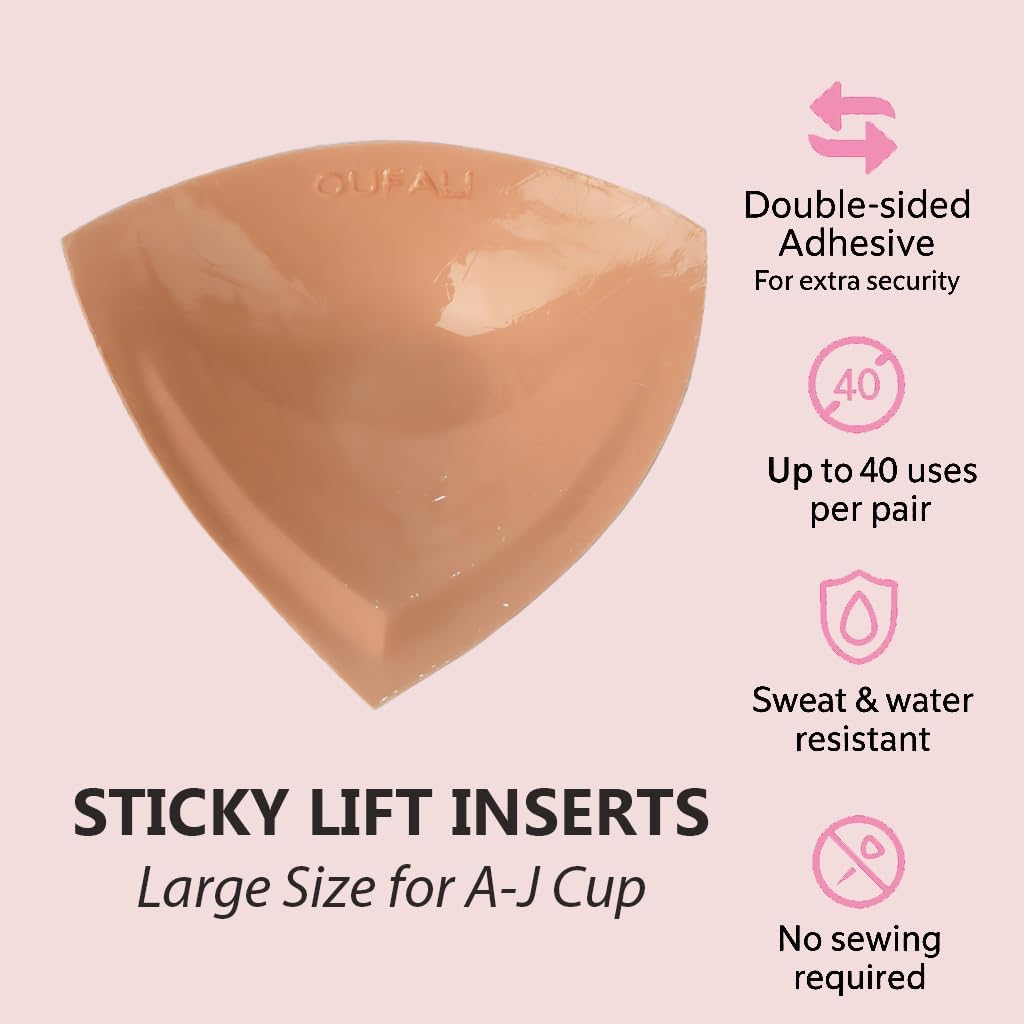 Large Size Lift Inserts Sticky Bra Lightly Padded for Large Breasts Adhesive Lifting Bras for D+ Cup Reusable - Image 3