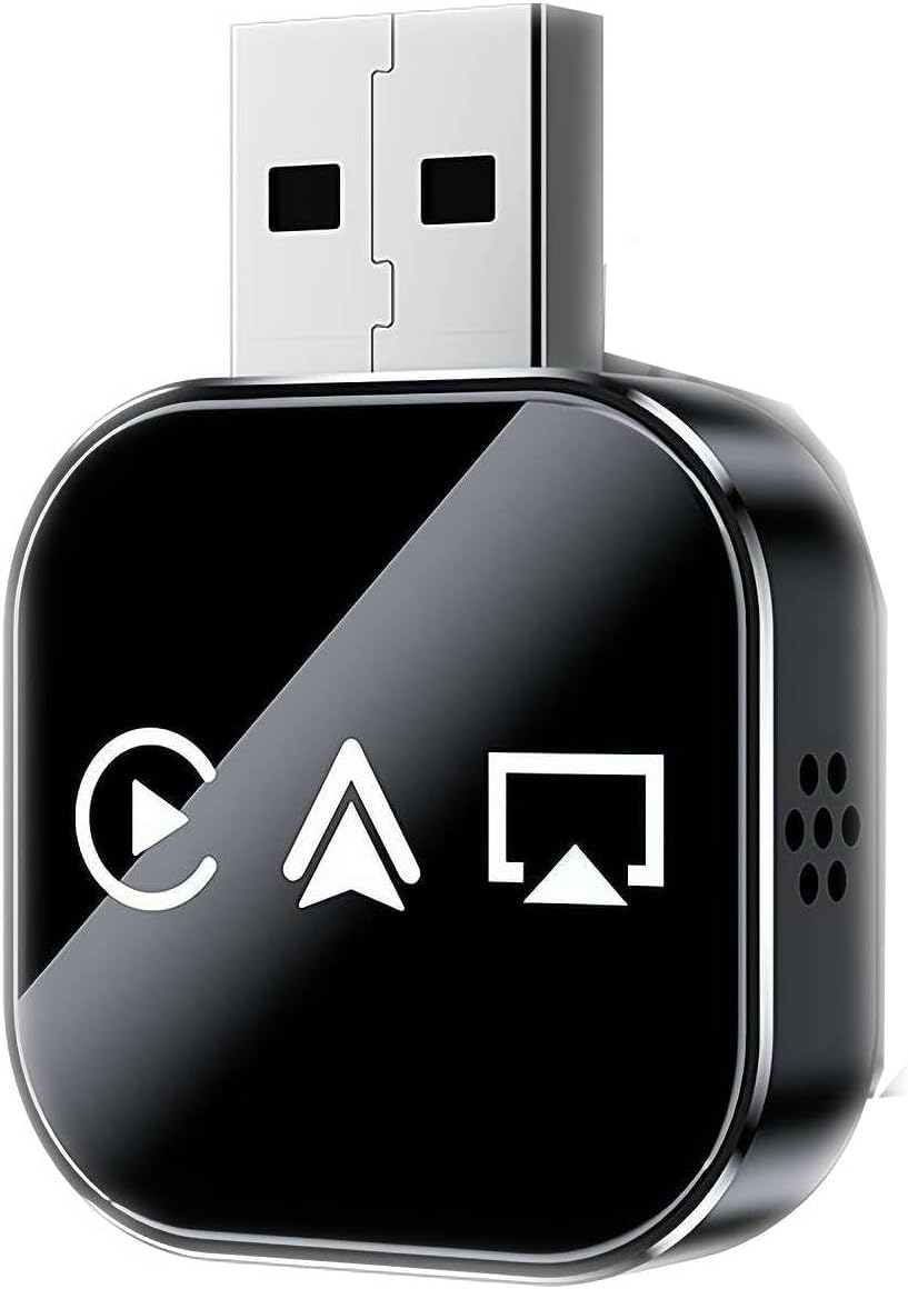 2026 Upgrade 3 in 1 CarPlay Adapter,Screen Mirroring Adapter for Car,Adapter for iPhone/Apple/Android Phone to Car Screen, Auto Connect(Black)