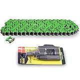 CLEO 420 Motorcycle Chain+ Chain Breaker, 420 Standard Roller Chain 140 Links Heavy Duty Drive Chain