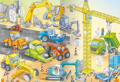 Ravensburger Wimmeln, Rätseln, Stickern: Fahrzeuge - Stickerbuch ab 4 Jahren, 13 Wimmelbilder, über 300 Sticker, Fahrzeuge