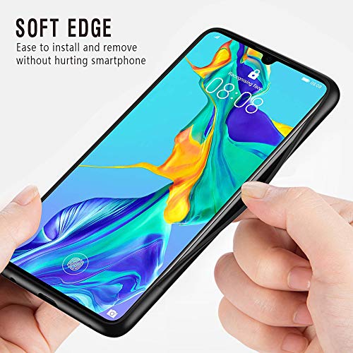 Eouine Huawei P30 Lite/ P30 Lite New Edition Case, [Anti-Scratch] Shockproof Patterned Tempered Glass Back Cover Case With Soft Silicone Bumper For Huawei P30 Lite (Wolf) #TOP1